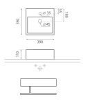 Bathco Gomera umywalka nablatowa 39x39x11 - 0017D