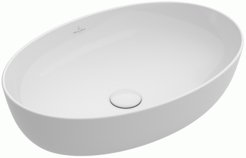 Artis V&B umywalka na blacie owalna bez miejsca na armaturę 610x410mm white alpin Ceramicplus - 419861R1