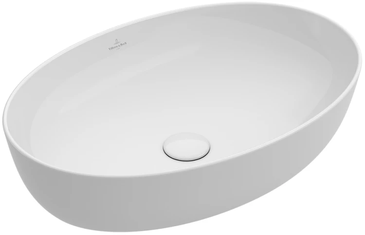 Artis V&B umywalka na blacie owalna bez miejsca na armaturę 610x410mm white alpin Ceramicplus - 419861R1