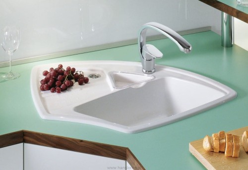 Arena Corner Premiumline V&B zlew ceramiczny narożny 625x975mm