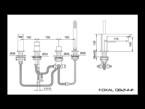 Foxal Kohlman bateria wannowa chrom - QB244F