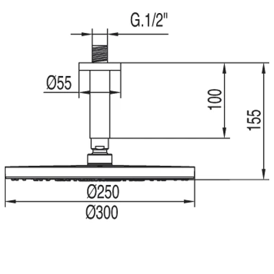 Tres głowica do mocowania sufitowego fi 300 chrom – 1.34.331