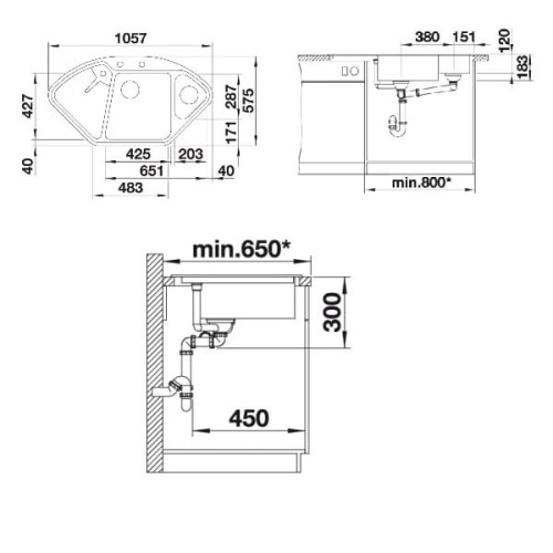 Delta II Blanco InFino PuraDur II zlew narożny KA biały - 523660