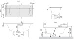 Architectura Duo wanna prostokątna 170x80 biała - UBA 178 ARA 2V-01