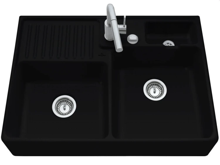 Villeroy&Boch Premiumline zlewozmywak modułowy dwukomorowy kucheny 90 korek automatyczny chromit - 632392J0