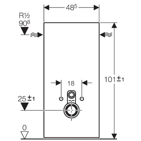 Monolith Geberit moduł sanitarny do WC wiszącego H101 szkło miętowe/aluminium - 131.022.SL.1