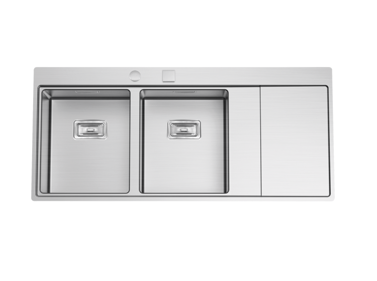 Xeron 116 Hansloren by Rodi zlew 2 kom z ociekaczem 1160x520 KA lewy stal szczotkowana - XESL-3FAD