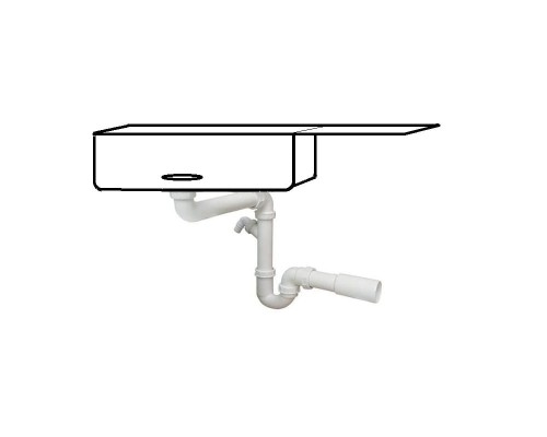 Syfon zlewozmywakowy wersja płaska z podłączeniem pod zmywarkę - 137287