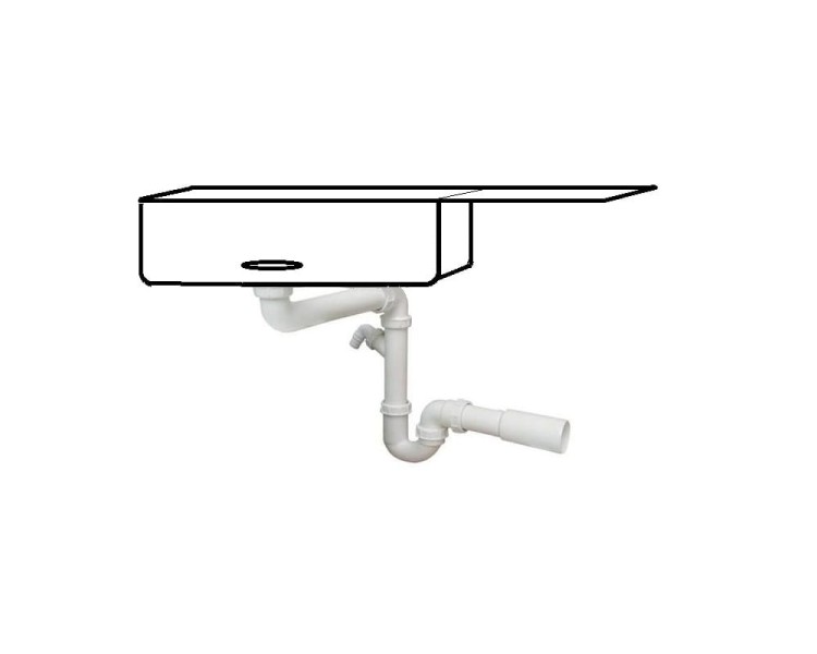 Syfon zlewozmywakowy wersja płaska z podłączeniem pod zmywarkę - 137287