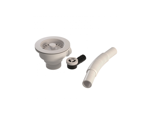 Zestaw modyfikujący Hansloren biała armatura odpływowo przelewowa - AQWHITE