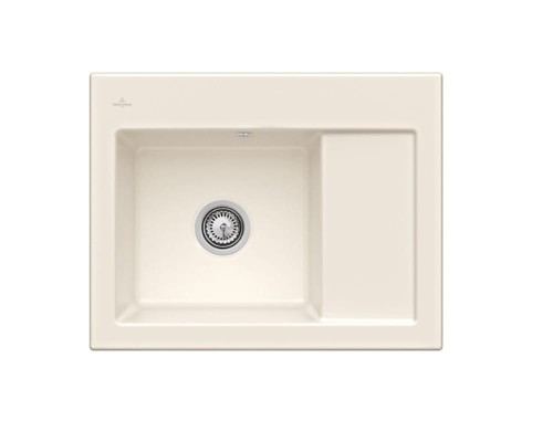 Subway 45 Compact Classicline V&B zlew ceramiczny 650x510mm KM lewy creme (połysk) - 331201KR