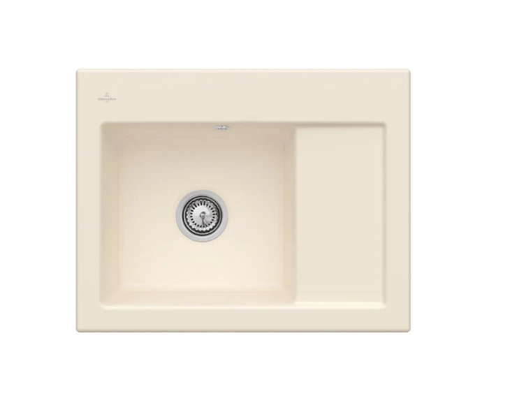 Subway 45 Compact Classicline V&B zlew ceramiczny 650x510mm KM lewy ivory (mat) - 331201FU