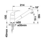 Daras-S-F Blanco bateria zlewozmywakowa podokienna chrom - 521752