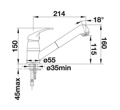 Daras-S-F Blanco bateria zlewozmywakowa podokienna chrom - 521752
