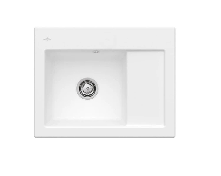 Subway 45 Compact Classicline Villeroy&Boch zlew ceramiczny 510x650 KM lewy stone white (mat) - 331201RW