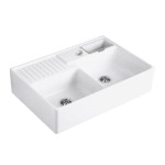Zlew ceramiczny modułowy V&B Classicline dwukomorowy kuchenny 90 KA stone white (mat) – 6323 92 RW