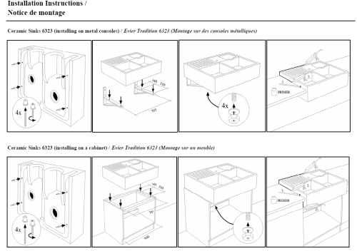 Zlew ceramiczny modułowy V&B Classicline dwukomorowy kuchenny 90 KA stone white (mat) – 6323 92 RW