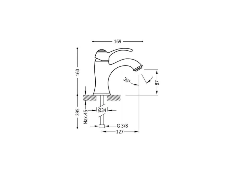 Monoclasic Tres bateria umywalkowa chrom - 242.103.01
