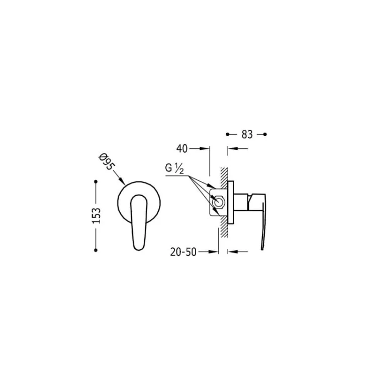 Flat-Tres bateria prysznicowa podtynkowa - 20417701