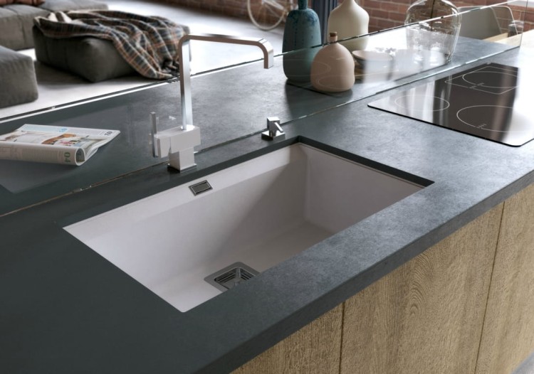 Delicja Hansloren zlewozmywak konglomeratowy podwieszany 740x455 biały - D7BO-1PMB-ar