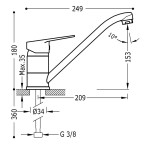 Base-Tres bateria zlewozmywakowa stojąca chrom - 21533301