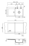 Mera 90 SystemCeram zlewozmywak ceramiczny 510x900 lewy - 5075
