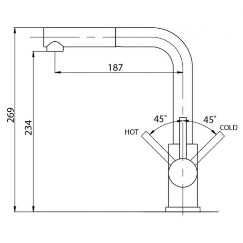 Menuet Hansloren bateria zlewozmywakowa czarna - MEBB