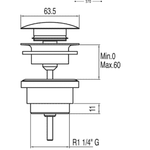 Simple-Rapid Tres odpływ umywalkowy - 1.61.840