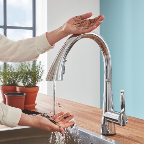 Zedra New Touch Grohe bateria zlewozmywakowa z obrotową wylewką chrom - 30219002