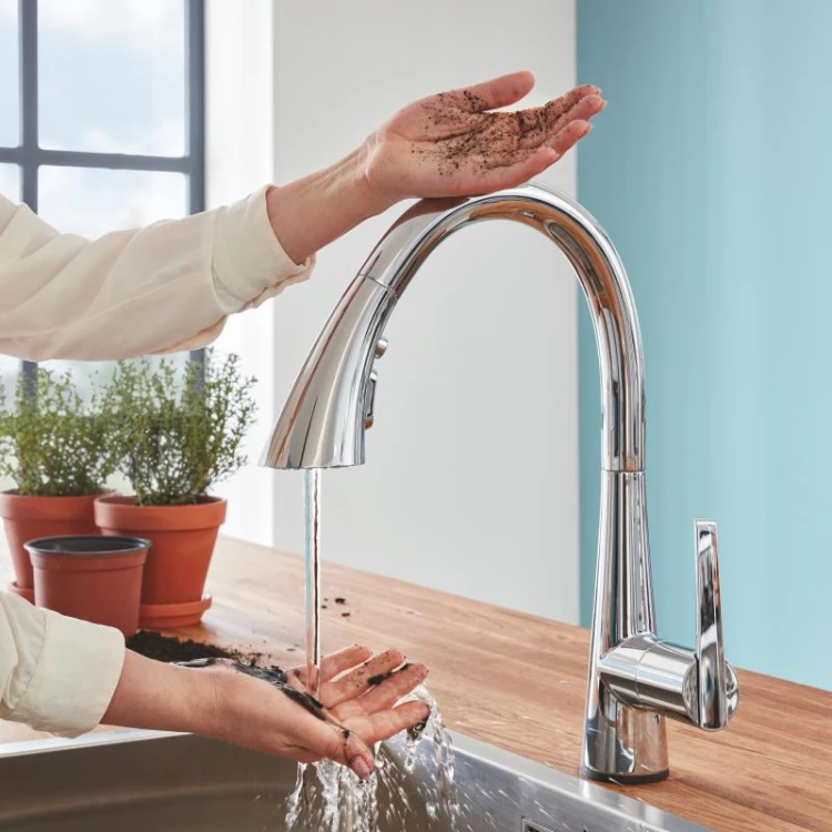 Zedra New Touch Grohe bateria zlewozmywakowa z obrotową wylewką chrom - 30219002