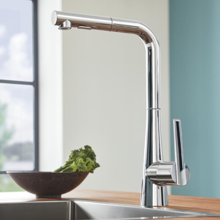 Zedra New Grohe bateria zlewozmywakowa z wyciąganą wylewką chrom - 32553002