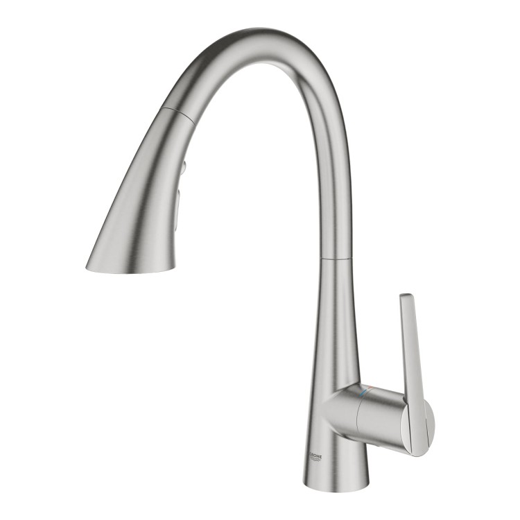 Zedra New Grohe bateria zlewozmywakowa z wyciąganą wylewką super steel- 32294DC2