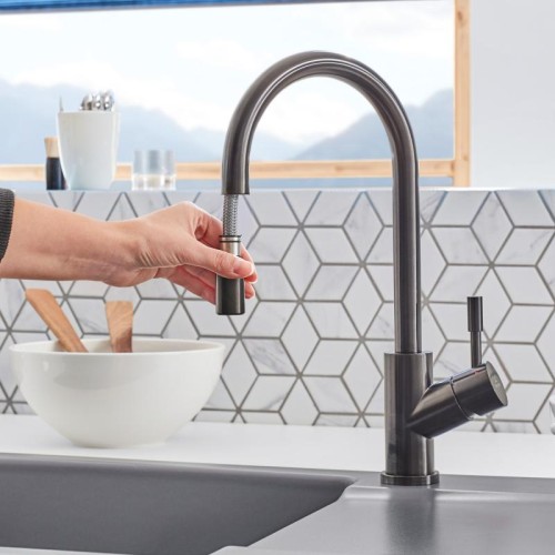 Umbrella Flex V&B bateria zlewozmywkowa wyciągana wylewka antracyt – 92540005