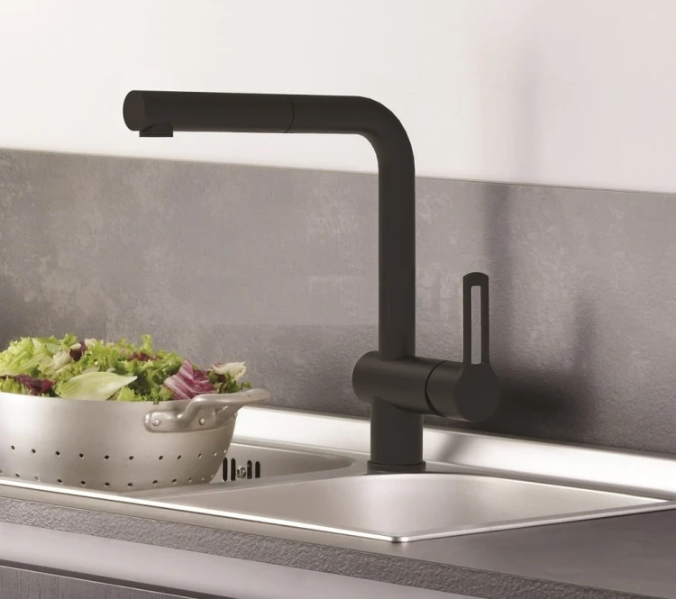 Ringo Paffoni  bateria kuchenna stojąca czarna - RIN185NO