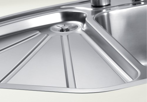 Delta-IF Blanco zlewozmywak narożny + odsączarka stalowa + k. aut stal polerowana