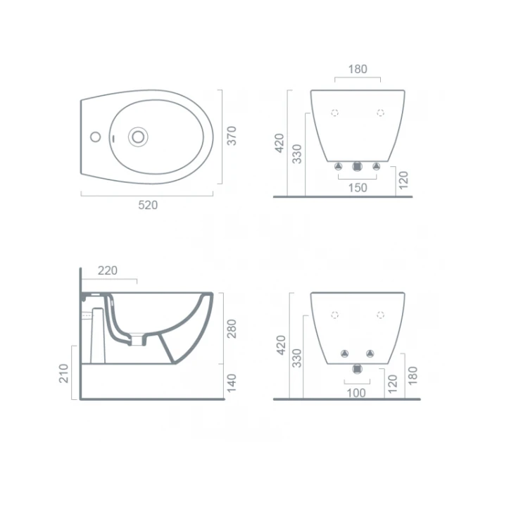 Italy Catalano bidet wiszący biały - 1BS52IT00