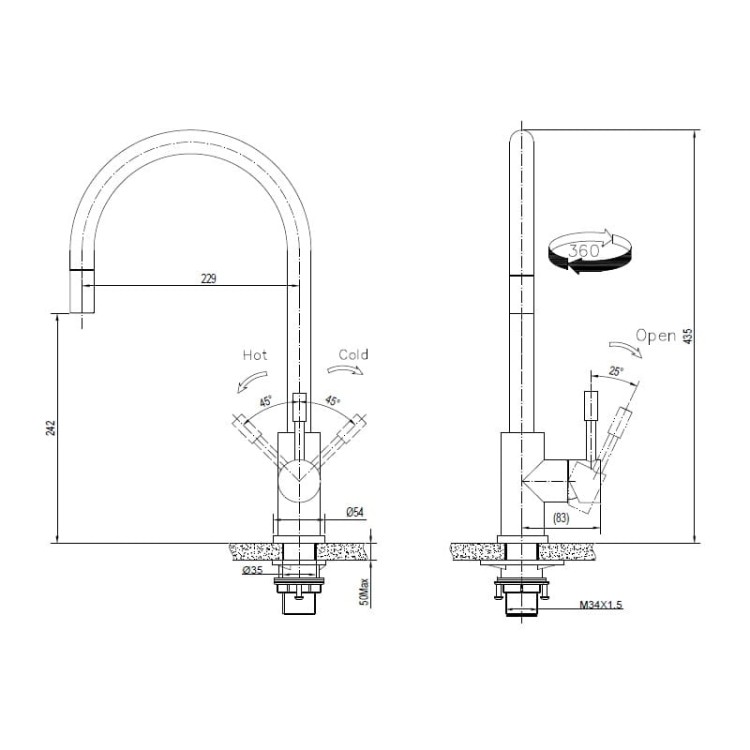 Sofia Pull-out Hansloren bateria zlewozmywakowa złoty szczotkowany - SOGB-0003