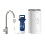 Red New Mono Grohe bateria kuchenna z boilerem 4 litry super steel - 30085 DC1