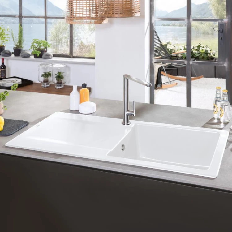 Siluet 50 V&B TitanCeram zlewozmywak ceramiczny KM white alpin (połysk)- 333501R1