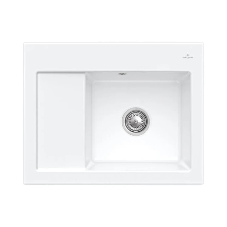 Subway 45 Compact Classicline V&B zlew ceramiczny 650x510mm KM prawy stone white (mat) - 331301RW