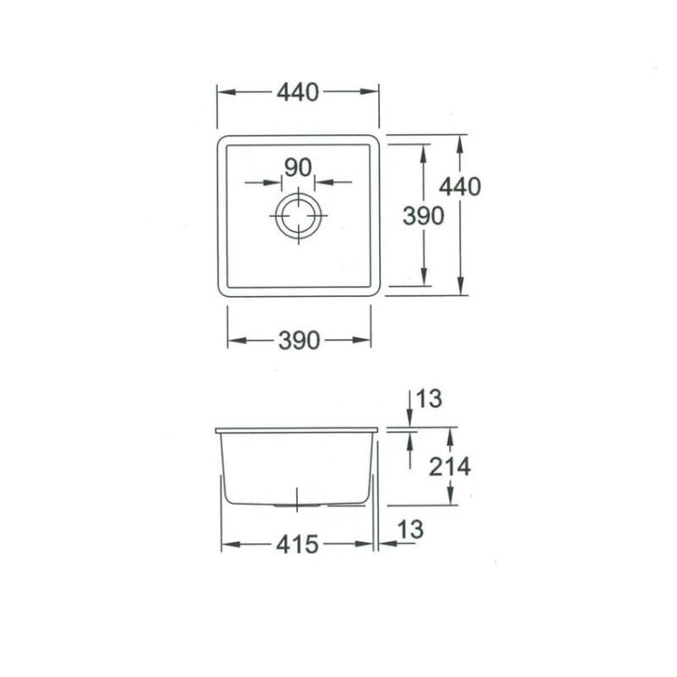 Subway SU 50 Villeroy&Boch zlew ceramiczny chromit  332501J0