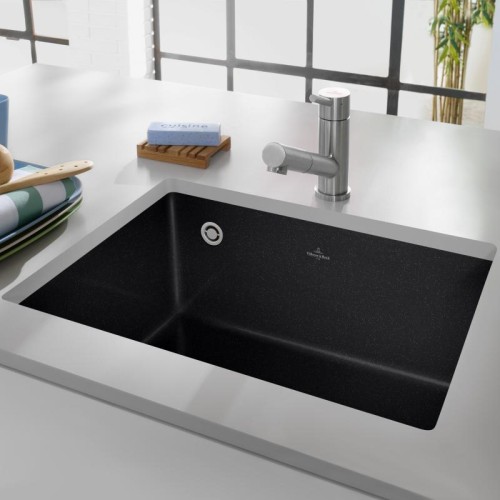 Subway SU 60 Villeroy&Boch zlew ceramiczny podblatowy chromit (połysk)  czarny 331001J0