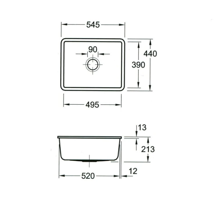 Subway SU 60 Villeroy&Boch zlew ceramiczny podblatowy timber (mat) 331001TR