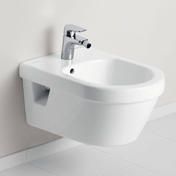 Architectura V&B bidet model podwieszany do montażu armatury 1-otworowej 370x530mm white alpin - 5484 00 01