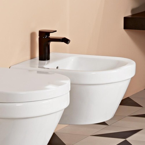 Architectura V&B bidet model podwieszany do montażu armatury 1-otworowej 370x530mm white alpin - 5484 00 01