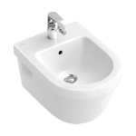 Architectura V&B bidet model podwieszany do montażu armatury 1-otworowej 370x530mm white alpin - 5484 00 01