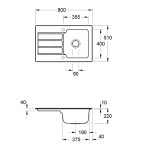 Architectura 45 Premiumline Villeroy&Boch zlewozmywak ceramiczny 510x800 KM ebony 335001S5