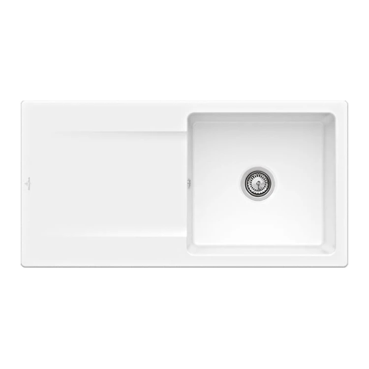 Siluet 60 Villeroy&Boch TitanCeram zlewozmywak ceramiczny stone white biały matowy 333601RW