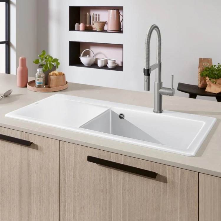Subway Style 60 Villeroy&Boch zlewozmywak ceramiczny prawy snow white biały połysk 336101KG