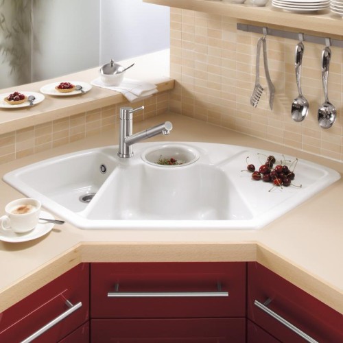 Solo Corner Premiumline Villeroy&Boch zlew ceramiczny narożny 600x1075mm KM snow white 670801KG